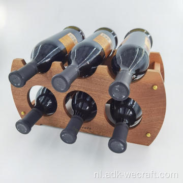 Multifunctionele houten wijndisplayrek met houders